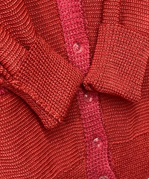 LOUNIE（ルーニー）LOUNIE (ルーニー) ボタンアクセントカーディガン レッド サイズ:Fの古着・服飾アイテム