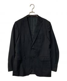 BLACK LABEL CRESTBRIDGE（ブラックレーベル クレストブリッジ）の古着「ストライプテーラードジャケット」｜ブラック