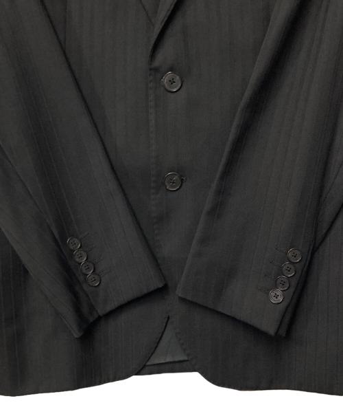 BLACK LABEL CRESTBRIDGE（ブラックレーベル クレストブリッジ）BLACK LABEL CRESTBRIDGE (ブラックレーベル クレストブリッジ) ストライプテーラードジャケット ブラック サイズ:38Lの古着・服飾アイテム