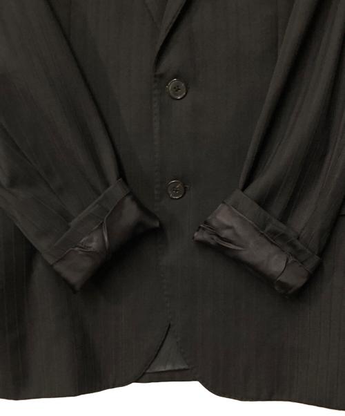 BLACK LABEL CRESTBRIDGE（ブラックレーベル クレストブリッジ）BLACK LABEL CRESTBRIDGE (ブラックレーベル クレストブリッジ) ストライプテーラードジャケット ブラック サイズ:38Lの古着・服飾アイテム