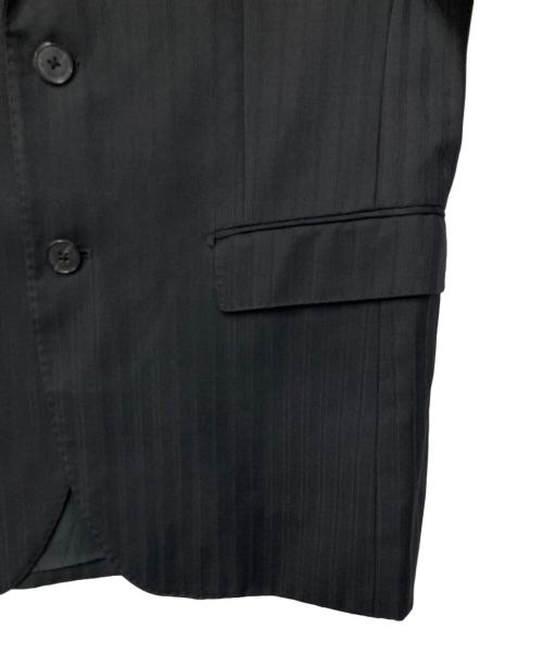 BLACK LABEL CRESTBRIDGE（ブラックレーベル クレストブリッジ）BLACK LABEL CRESTBRIDGE (ブラックレーベル クレストブリッジ) ストライプテーラードジャケット ブラック サイズ:38Lの古着・服飾アイテム