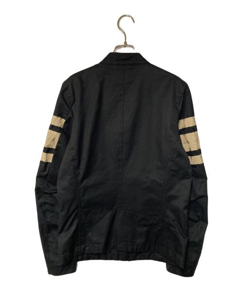 DIESEL（ディーゼル）DIESEL (ディーゼル) シングルライダースジャケット ブラック×ベージュ サイズ:Sの古着・服飾アイテム