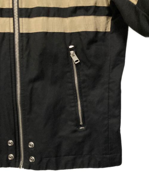 DIESEL（ディーゼル）DIESEL (ディーゼル) シングルライダースジャケット ブラック×ベージュ サイズ:Sの古着・服飾アイテム