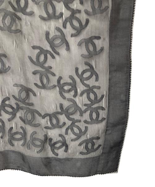 CHANEL（シャネル）CHANEL (シャネル) ココマーク シルクスカーフ ブラック×ネイビーの古着・服飾アイテム