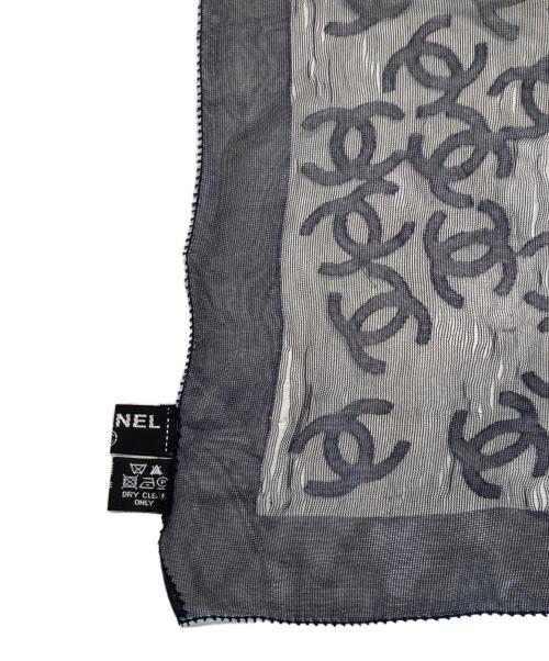 CHANEL（シャネル）CHANEL (シャネル) ココマーク シルクスカーフ ブラック×ネイビーの古着・服飾アイテム