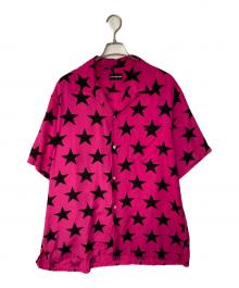 COTTON PAN（コットンパン）の古着「SHAWN STAR S/S オープンカラーシャツ」｜ピンク×ブラック