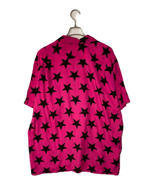 COTTON PAN（コットンパン）COTTON PAN (コットンパン) SHAWN STAR S/S オープンカラーシャツ ピンク×ブラック サイズ:3の古着・服飾アイテム