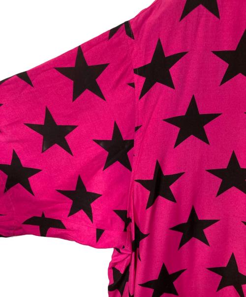 COTTON PAN（コットンパン）COTTON PAN (コットンパン) SHAWN STAR S/S オープンカラーシャツ ピンク×ブラック サイズ:3の古着・服飾アイテム