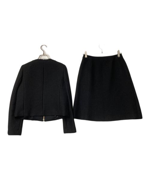 MACKINTOSH PHILOSOPHY（マッキントッシュ フィロソフィー）MACKINTOSH PHILOSOPHY (マッキントッシュ フィロソフィー) ノーカラージャケットスカートセットアップ ブラック サイズ:38の古着・服飾アイテム