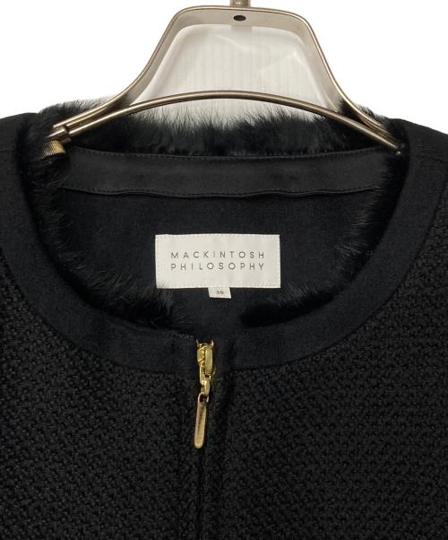 MACKINTOSH PHILOSOPHY（マッキントッシュ フィロソフィー）MACKINTOSH PHILOSOPHY (マッキントッシュ フィロソフィー) ノーカラージャケットスカートセットアップ ブラック サイズ:38の古着・服飾アイテム