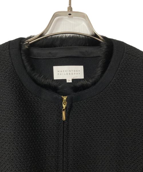 MACKINTOSH PHILOSOPHY（マッキントッシュ フィロソフィー）MACKINTOSH PHILOSOPHY (マッキントッシュ フィロソフィー) ノーカラージャケットスカートセットアップ ブラック サイズ:36の古着・服飾アイテム