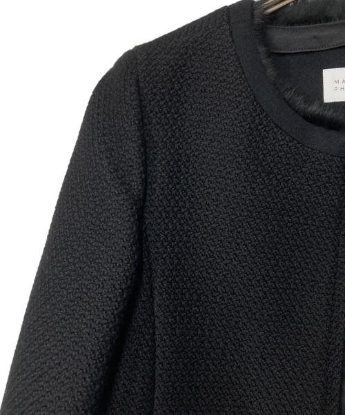 MACKINTOSH PHILOSOPHY（マッキントッシュ フィロソフィー）MACKINTOSH PHILOSOPHY (マッキントッシュ フィロソフィー) ノーカラージャケットスカートセットアップ ブラック サイズ:36の古着・服飾アイテム