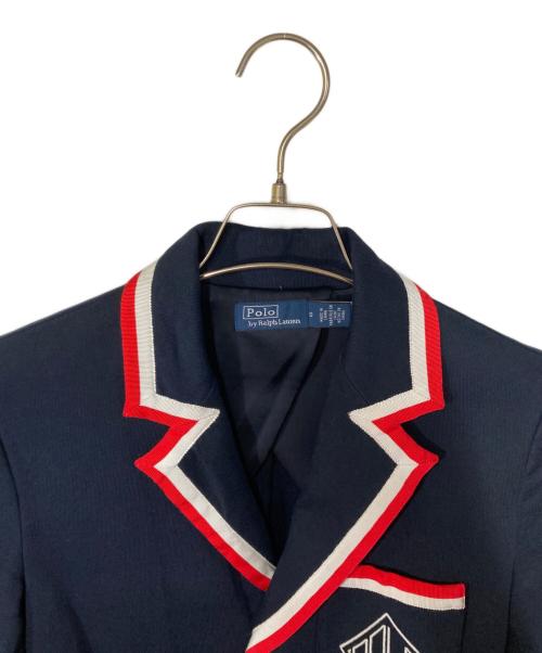 POLO RALPH LAUREN（ポロ・ラルフローレン）POLO RALPH LAUREN (ポロ・ラルフローレン) グログラントリム テリーブレザー ネイビーの古着・服飾アイテム