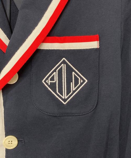 POLO RALPH LAUREN（ポロ・ラルフローレン）POLO RALPH LAUREN (ポロ・ラルフローレン) グログラントリム テリーブレザー ネイビーの古着・服飾アイテム