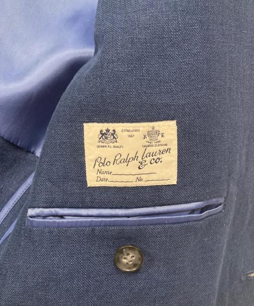 POLO RALPH LAUREN（ポロ・ラルフローレン）POLO RALPH LAUREN (ポロ・ラルフローレン) リネンテーラードジャケット ネイビー サイズ:2/2P(採寸参照)の古着・服飾アイテム