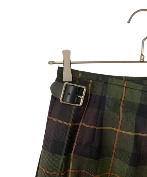 O'NEIL OF DUBLIN（オニールオブダブリン）O'NEIL OF DUBLIN (オニールオブダブリン) チェック ウールラッププリーツスカート グリーン×ブラウン サイズ:36の古着・服飾アイテム
