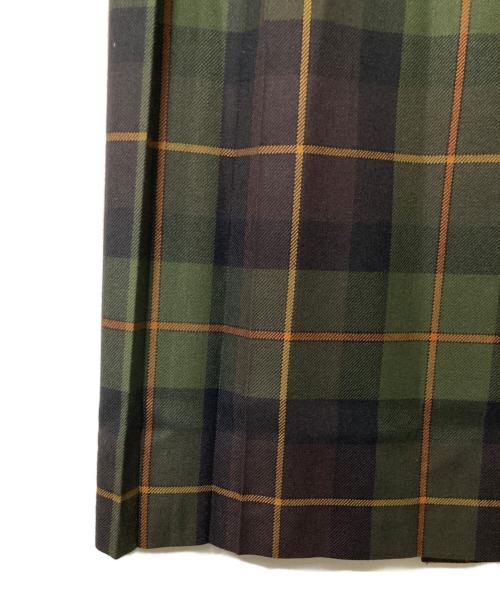 O'NEIL OF DUBLIN（オニールオブダブリン）O'NEIL OF DUBLIN (オニールオブダブリン) チェック ウールラッププリーツスカート グリーン×ブラウン サイズ:36の古着・服飾アイテム