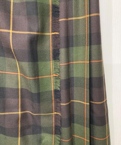 O'NEIL OF DUBLIN（オニールオブダブリン）O'NEIL OF DUBLIN (オニールオブダブリン) チェック ウールラッププリーツスカート グリーン×ブラウン サイズ:36の古着・服飾アイテム