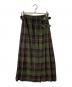 O'NEIL OF DUBLIN（オニールオブダブリン）の古着「チェック ウールラッププリーツスカート」｜グリーン×ブラウン