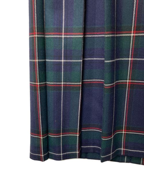 O'NEIL OF DUBLIN（オニールオブダブリン）O'NEIL OF DUBLIN (オニールオブダブリン) チェック ウールラッププリーツスカート ネイビー×グリーン サイズ:36の古着・服飾アイテム