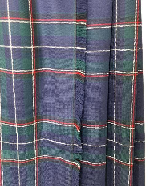 O'NEIL OF DUBLIN（オニールオブダブリン）O'NEIL OF DUBLIN (オニールオブダブリン) チェック ウールラッププリーツスカート ネイビー×グリーン サイズ:36の古着・服飾アイテム