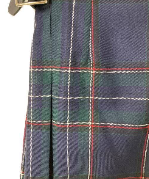 O'NEIL OF DUBLIN（オニールオブダブリン）O'NEIL OF DUBLIN (オニールオブダブリン) チェック ウールラッププリーツスカート ネイビー×グリーン サイズ:36の古着・服飾アイテム