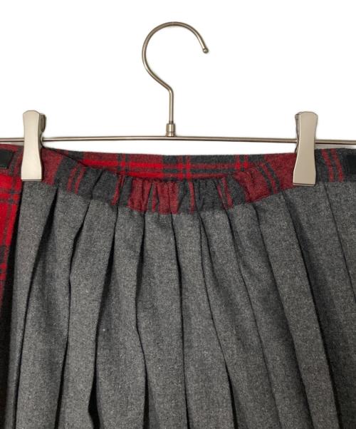 O'NEIL OF DUBLIN（オニールオブダブリン）O'NEIL OF DUBLIN (オニールオブダブリン) チェック切替 プリーツラップスカート ブラック×レッド×グレー サイズ:34の古着・服飾アイテム