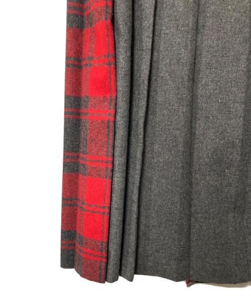 O'NEIL OF DUBLIN（オニールオブダブリン）O'NEIL OF DUBLIN (オニールオブダブリン) チェック切替 プリーツラップスカート ブラック×レッド×グレー サイズ:34の古着・服飾アイテム