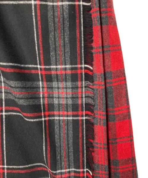 O'NEIL OF DUBLIN（オニールオブダブリン）O'NEIL OF DUBLIN (オニールオブダブリン) チェック切替 プリーツラップスカート ブラック×レッド×グレー サイズ:34の古着・服飾アイテム