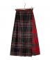 O'NEIL OF DUBLIN（オニールオブダブリン）の古着「チェック切替 プリーツラップスカート」｜ブラック×レッド×グレー