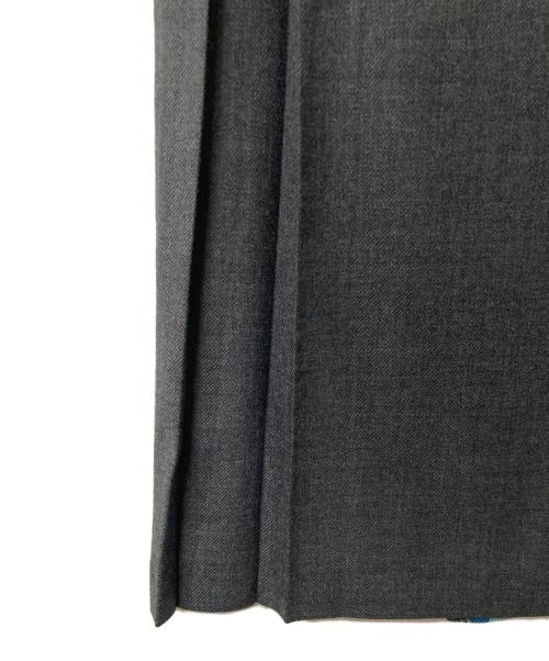 O'NEIL OF DUBLIN（オニールオブダブリン）O'NEIL OF DUBLIN (オニールオブダブリン) チェック切替 ウールラッププリーツスカート グレー×ブルー サイズ:36の古着・服飾アイテム