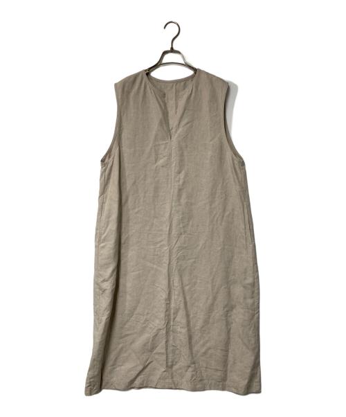 中川政七商店（ナカガワマサシチショウテン）中川政七商店 (ナカガワマサシチショウテン) 麻の高密度織 ワンピース ベージュ サイズ:FREEの古着・服飾アイテム