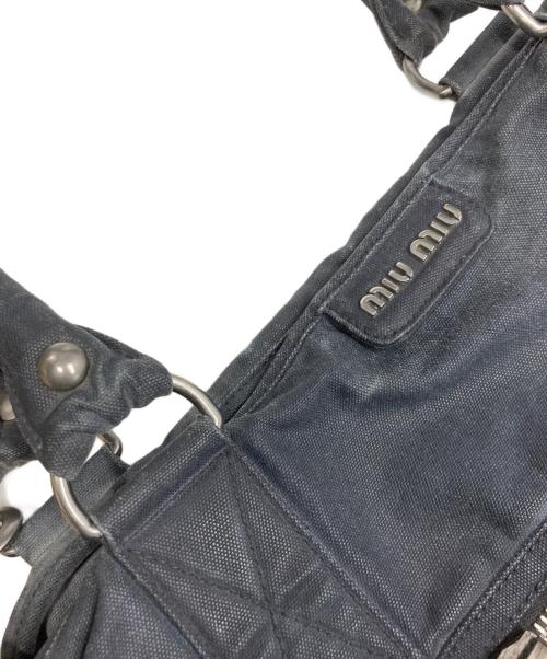MIU MIU（ミュウミュウ）MIU MIU (ミュウミュウ) キャンバス 2WAYバッグ ブラックの古着・服飾アイテム