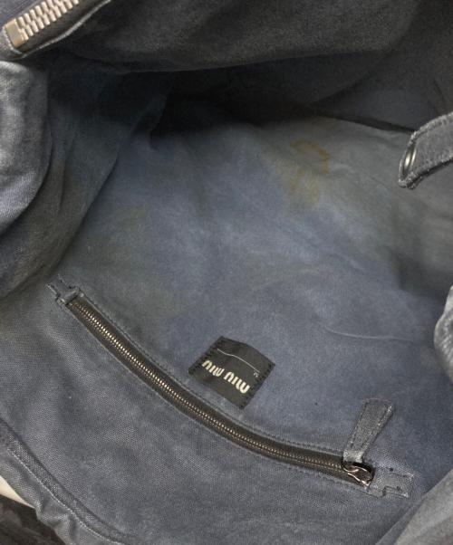 MIU MIU（ミュウミュウ）MIU MIU (ミュウミュウ) キャンバス 2WAYバッグ ブラックの古着・服飾アイテム