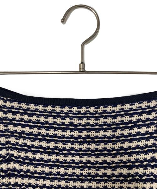 TOMORROW LAND collection（トゥモローランドコレクション）TOMORROW LAND collection (トゥモローランドコレクション) クロッシュトリコット タイトストレートスカート ネイビー×アイボリー サイズ:36の古着・服飾アイテム