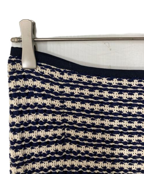 TOMORROW LAND collection（トゥモローランドコレクション）TOMORROW LAND collection (トゥモローランドコレクション) クロッシュトリコット タイトストレートスカート ネイビー×アイボリー サイズ:36の古着・服飾アイテム