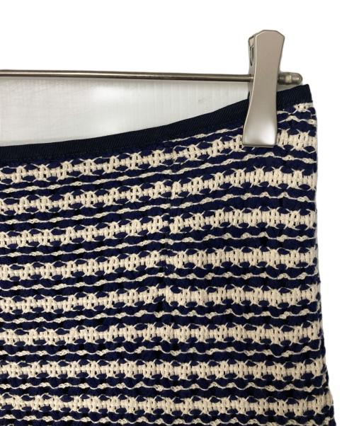 TOMORROW LAND collection（トゥモローランドコレクション）TOMORROW LAND collection (トゥモローランドコレクション) クロッシュトリコット タイトストレートスカート ネイビー×アイボリー サイズ:36の古着・服飾アイテム
