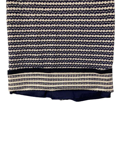 TOMORROW LAND collection（トゥモローランドコレクション）TOMORROW LAND collection (トゥモローランドコレクション) クロッシュトリコット タイトストレートスカート ネイビー×アイボリー サイズ:36の古着・服飾アイテム