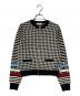 Paul Smith（ポールスミス）の古着「ハウンドトゥース柄フルジップニットカーディガン」｜ホワイト×ブラック