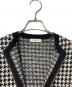 中古・古着 Paul Smith (ポールスミス) ハウンドトゥース柄フルジップニットカーディガン ホワイト×ブラック サイズ:M：5000円