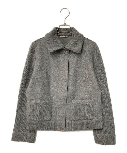 BURBERRY LONDON（バーバリーロンドン）BURBERRY LONDON (バーバリーロンドン) ニットジャケット グレー サイズ:40の古着・服飾アイテム