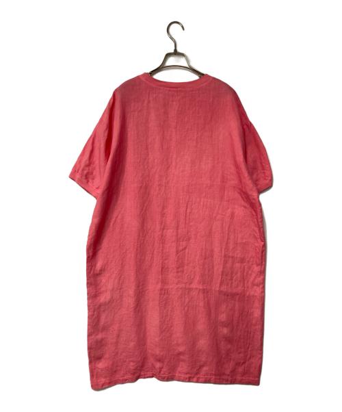 中川政七商店（ナカガワマサシチショウテン）中川政七商店 (ナカガワマサシチショウテン) 半袖リネンワンピ-ス ピンク サイズ:FREEの古着・服飾アイテム