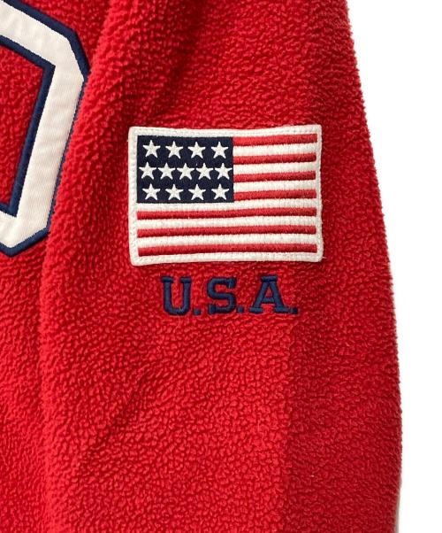 POLO RALPH LAUREN（ポロ・ラルフローレン）POLO RALPH LAUREN (ポロ・ラルフローレン) アーチロゴフリースパーカー レッド サイズ:XSの古着・服飾アイテム