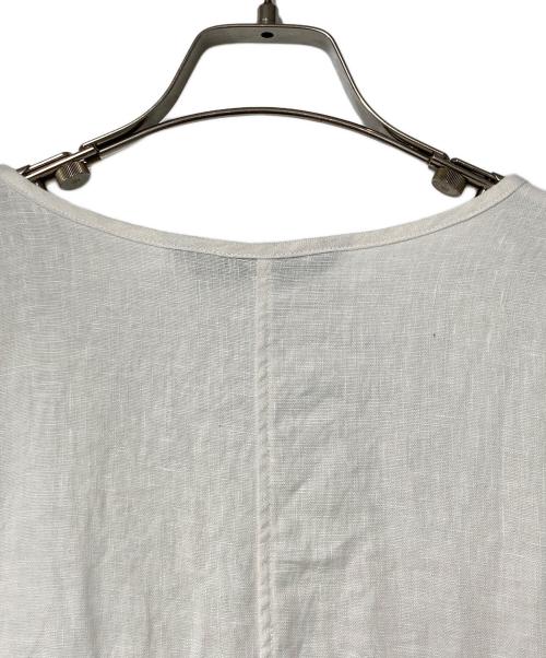 mizuiro-ind（ミズイロインド）mizuiro-ind (ミズイロインド) リネンフレアワンピース ホワイト サイズ:表記無しの古着・服飾アイテム