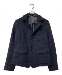 45rpm×FOX BROTHERS（45アールピーエム×フォックスブラザーズ）の古着「ウールメルトンツイードジャケット」｜ネイビー