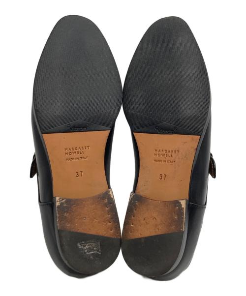 MARGARET HOWELL（マーガレットハウエル）MARGARET HOWELL (マーガレットハウエル) ストレートチップモンクストラップシューズ ブラック サイズ:37の古着・服飾アイテム