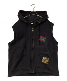 AACA（アフリカン・アメリカン・カレッジ・アライアンス）の古着「フーデッドベスト」｜ブラック
