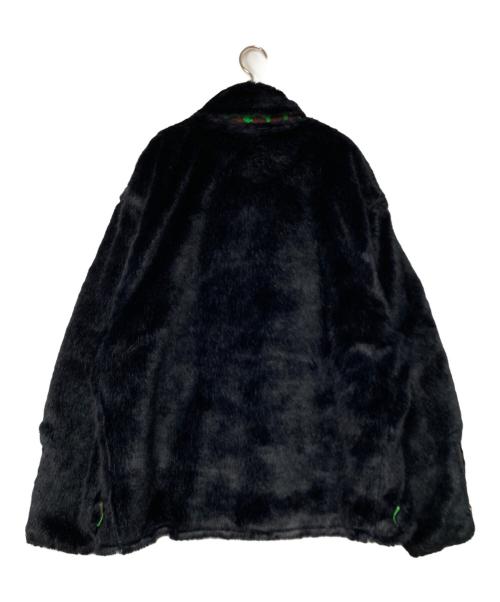 COTTON PAN（コットンパン）COTTON PAN (コットンパン) LINDA LINDA エコファーライダースジャケット ブラック×グリーン サイズ:2の古着・服飾アイテム