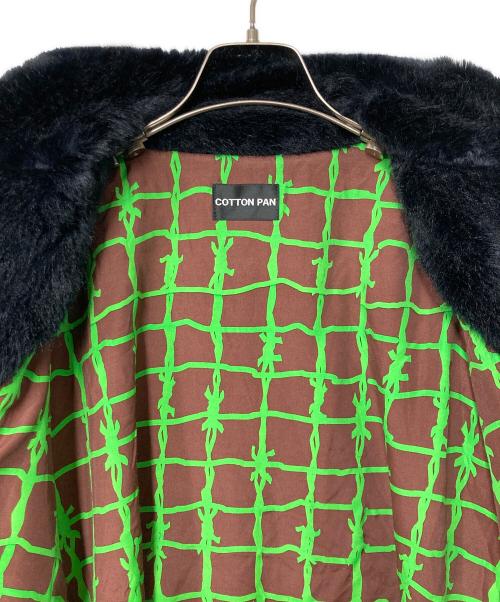 COTTON PAN（コットンパン）COTTON PAN (コットンパン) LINDA LINDA エコファーライダースジャケット ブラック×グリーン サイズ:2の古着・服飾アイテム