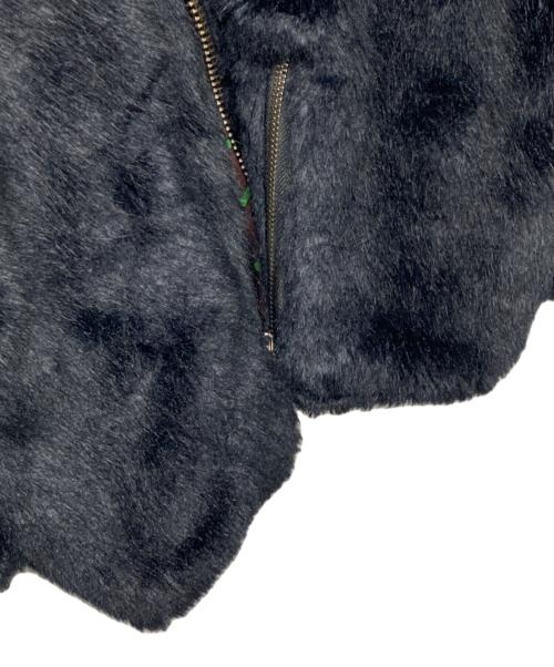 COTTON PAN（コットンパン）COTTON PAN (コットンパン) LINDA LINDA エコファーライダースジャケット ブラック×グリーン サイズ:2の古着・服飾アイテム